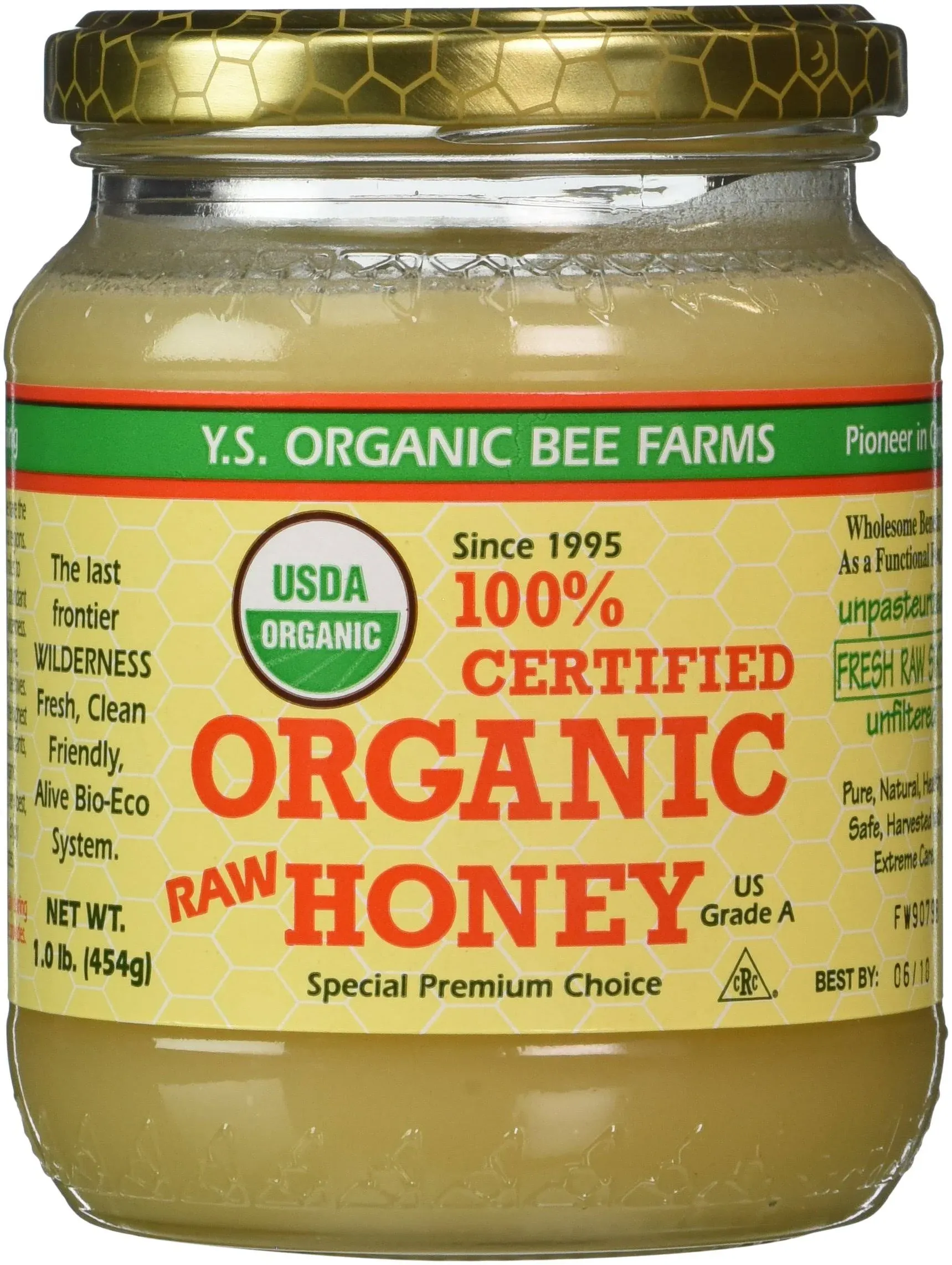 YS Eco Bee Farms 100% Organic Raw Honey 16 oz