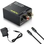 Musou Digital Optical Coax to Analog RCA Audio Converter Adapter with Fiber 