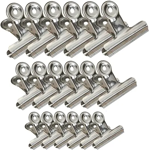 Stainless Steel Bag Clips - 18 Pack - 3 Sizes - Heavy Duty - Air Tight Seal