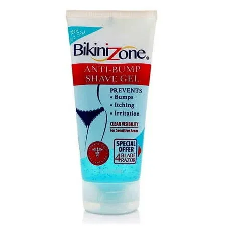 Bikini Zone Anti-Bumps Shave Gel - Close Shave w/No Bumps, Irritation, or Ingrown Hairs - Dermatologist Recommended - Clear Full Body Shaving