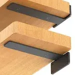 Shelf Bracket, Floating Shelf Bracket 10 Inch , 6 Pack Heavy Duty Shelf brackets, Metal Wall Shelf Brackets with 1/5 Inch Thick and Holds 160+lb, Brackets for Wood Shelves，Black