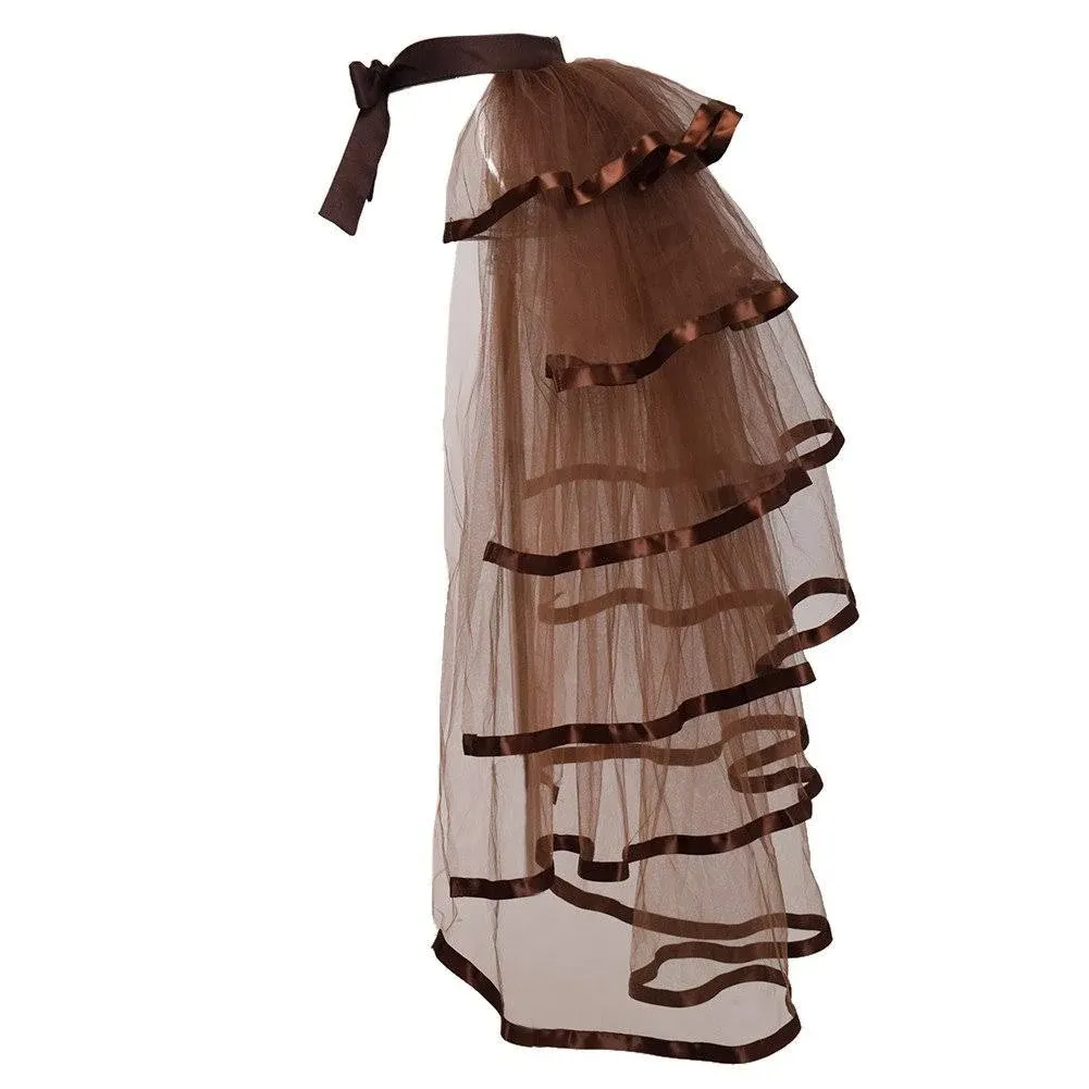 Victorian Steampunk Bustle Skirt 6 Layered Tie-on Belt Tulle Tutu Overskirt