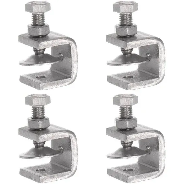 uxcell Stainless Steel C-Clamp with 0.79 Inch Wide Jaw Opening for Woodworking Welding Building Household Mount 4 Pcs