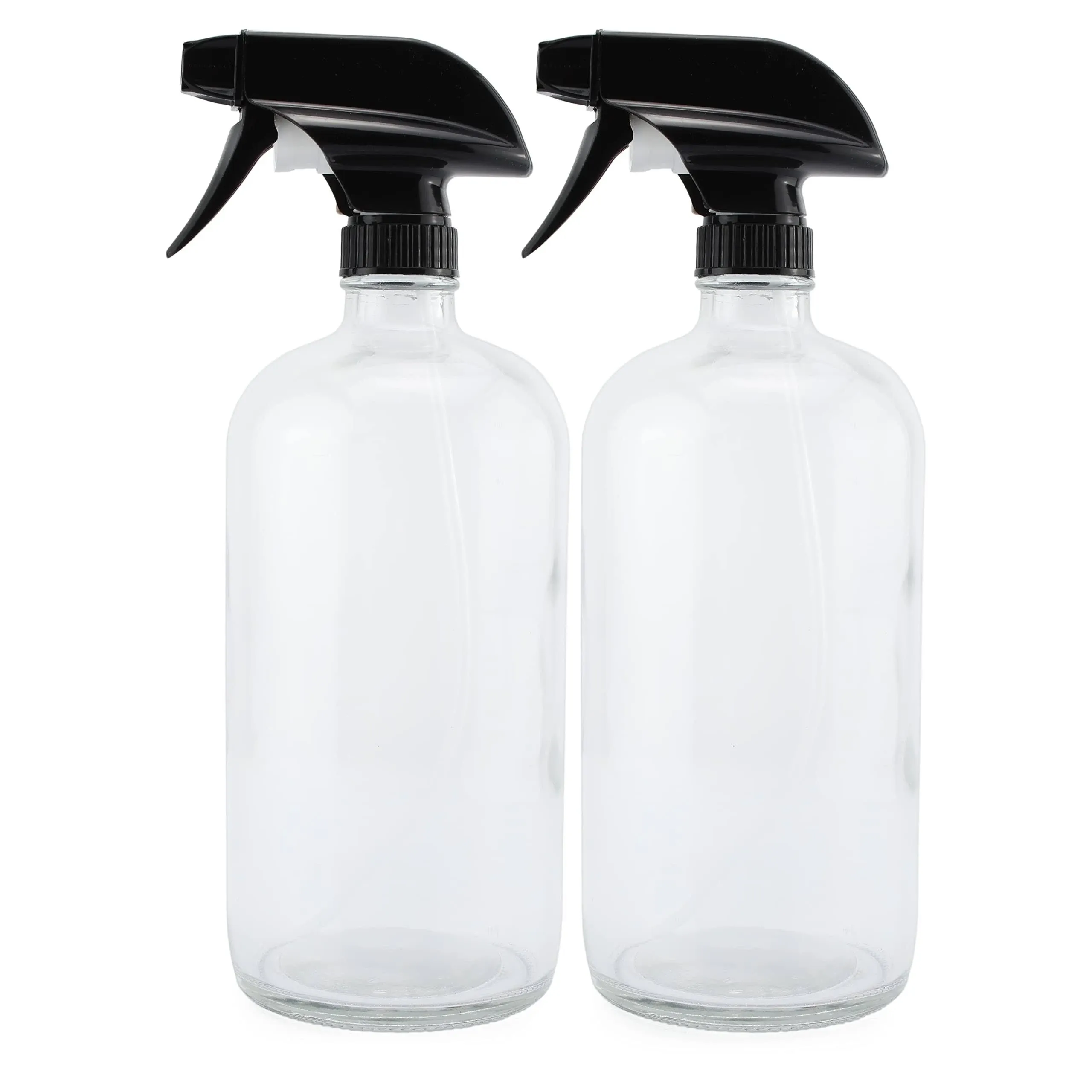 Cornucopia 32oz Amber Glass Spray Bottles (2-Pack); Brown Bottles w/ 3-Setting Trigger Sprayers; Includes Caps for Storage