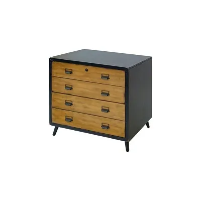 Payton Mid-Century Wood Lateral File Storage File Drawer Black - Martin Furniture