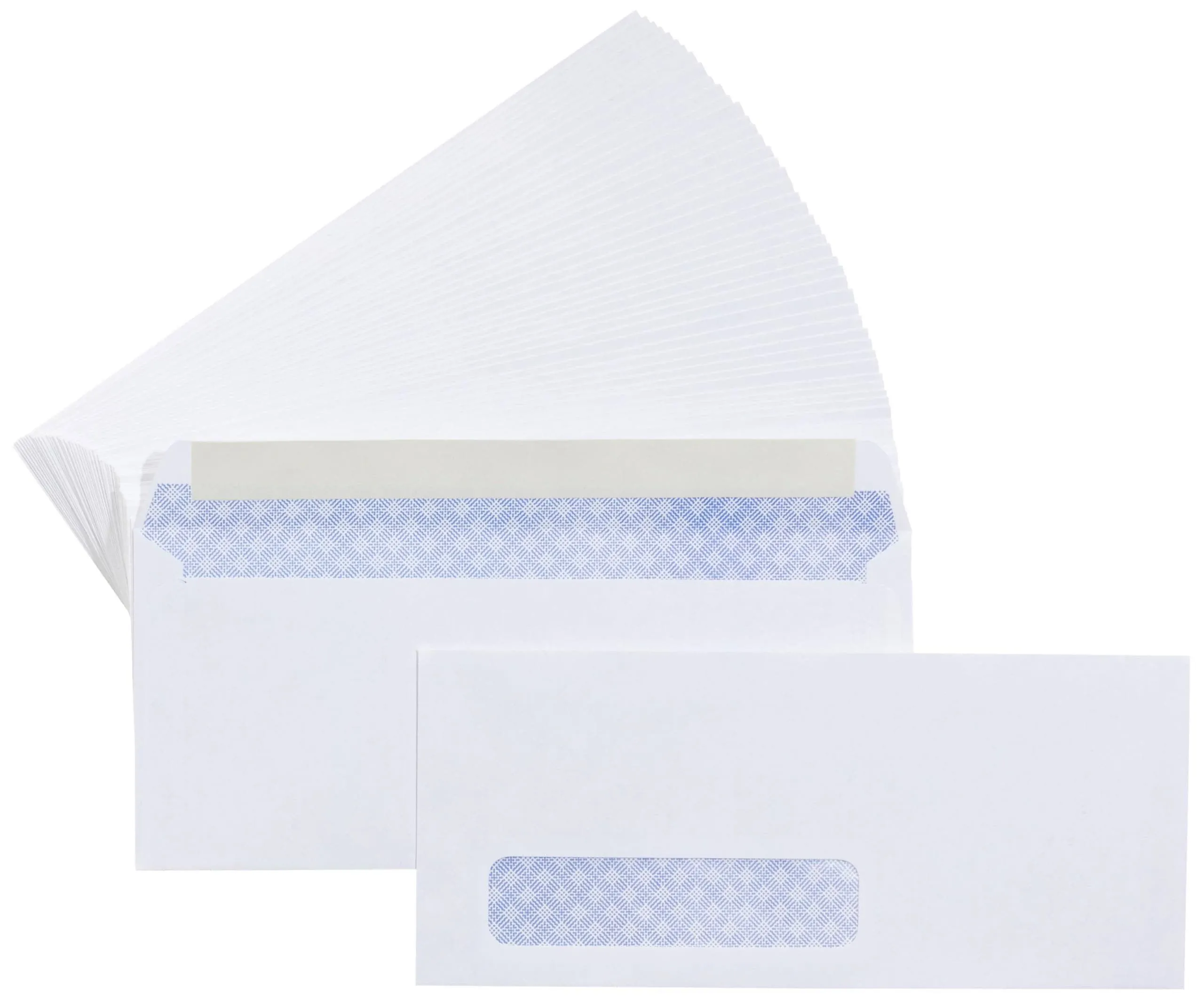 AmazonBasics #10 Security-Tinted Envelope, Peel & Seal, Left Window, White, 500-Pack