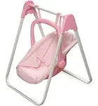 Badger Basket Doll Swing and Carrier - Pink Gingham