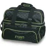 Storm 2 Ball Deluxe Checkered Tote Bowling Bag- Black/Lime