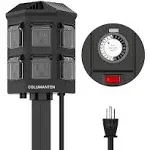 Columanten Outdoor Power Stake Timer 24 Hour Waterproof 6 ft Extension Cord ETL Listed New