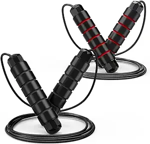 Jump Rope, Tangle-Free Rapid Speed Jumping Rope Cable with Ball Bearings for Women, Men, and Kids, Adjustable Steel Jump Rope Workout with Foam Handles for Fitness, Home Exercise & Slim Body