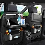 2 Pack Car Back seat Organizer with Foldable Table Tray PU Leather Car Back s...