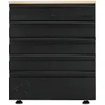 Husky HTC100007 Heavy Duty 18-Gauge Steel 5-Drawer Black Garage Base Cabinet