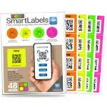 QR Code Smart Labels | Color Coded Scannable Stickers for Storage Bins, Moving Containers & Organization | Pack and Track Inventory On iOS & Android