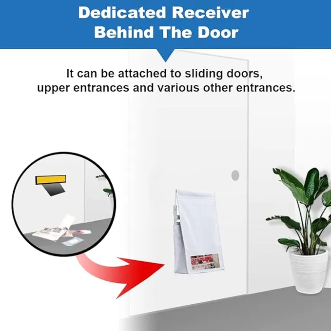 Indoor Wall Mount Mail Catcher Bag Door Slot Post Box Basket Mail Boxes Organizer Security White