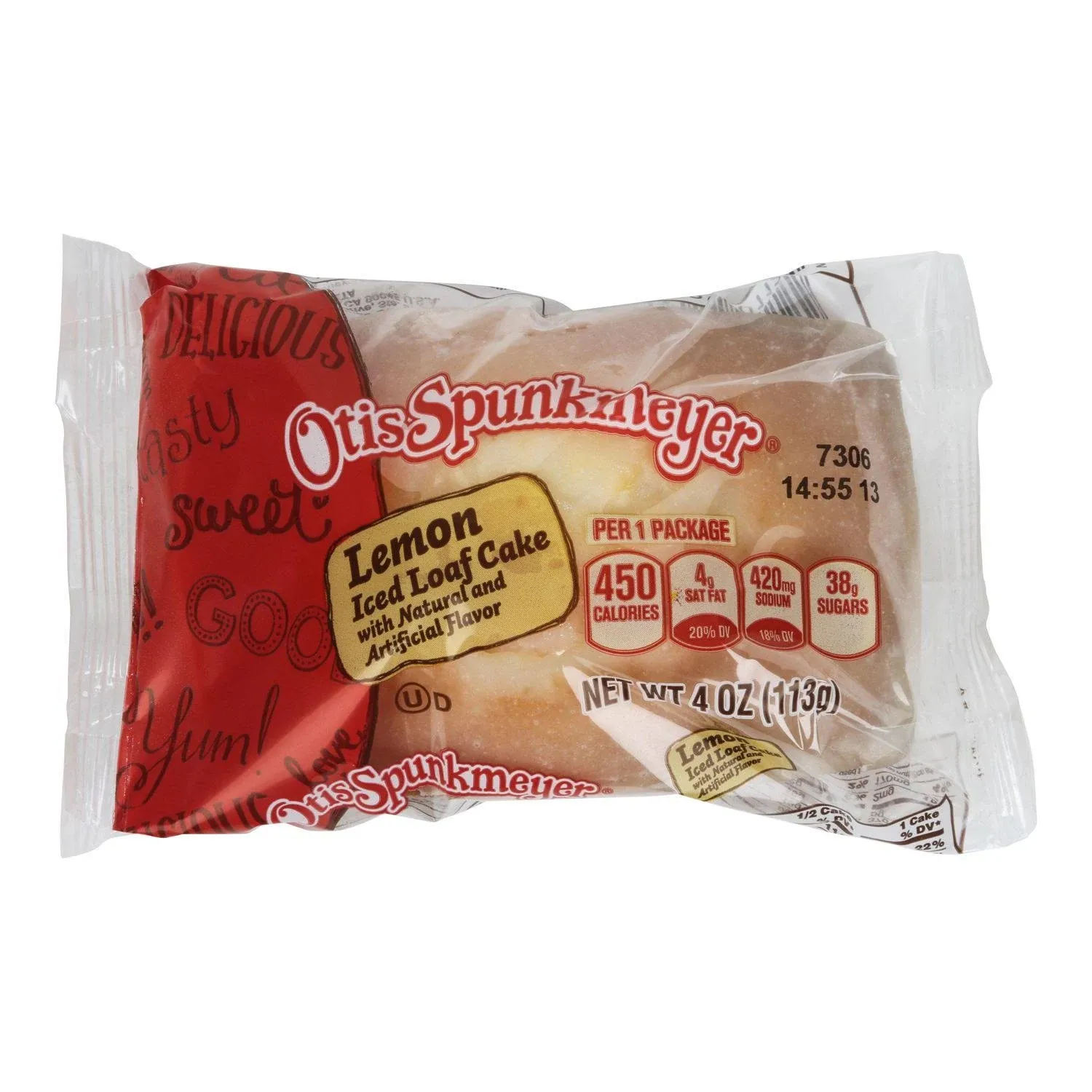 Otis Spunkmeyer Lemon Loaf Cake with Icing, 4 Ounce -- 24 per case.