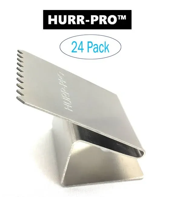 HURR-PRO Universal Hurricane Window Clips, Stainless, 1/2" to 3/4" One-Size-Fits-All, 24-Pack 6-Windows, Reusable Hurricane Clip, Patent Pending