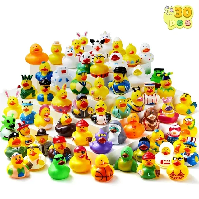 30-Pack Mini Rubber Ducks - Multi