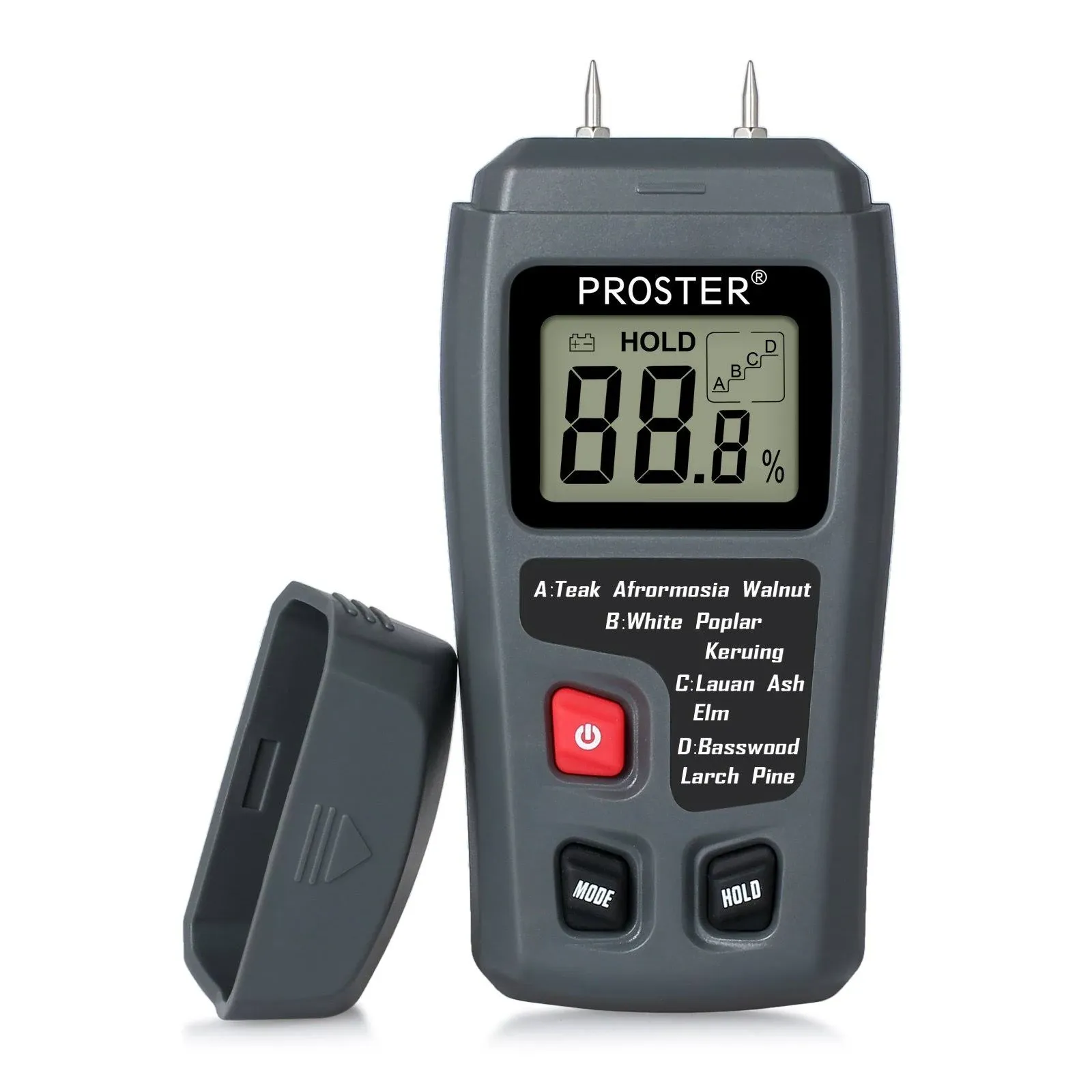 Proster Digital Wood Moisture Meter - Handheld Moisture Tester, Moisture Detector for Firewood Paper