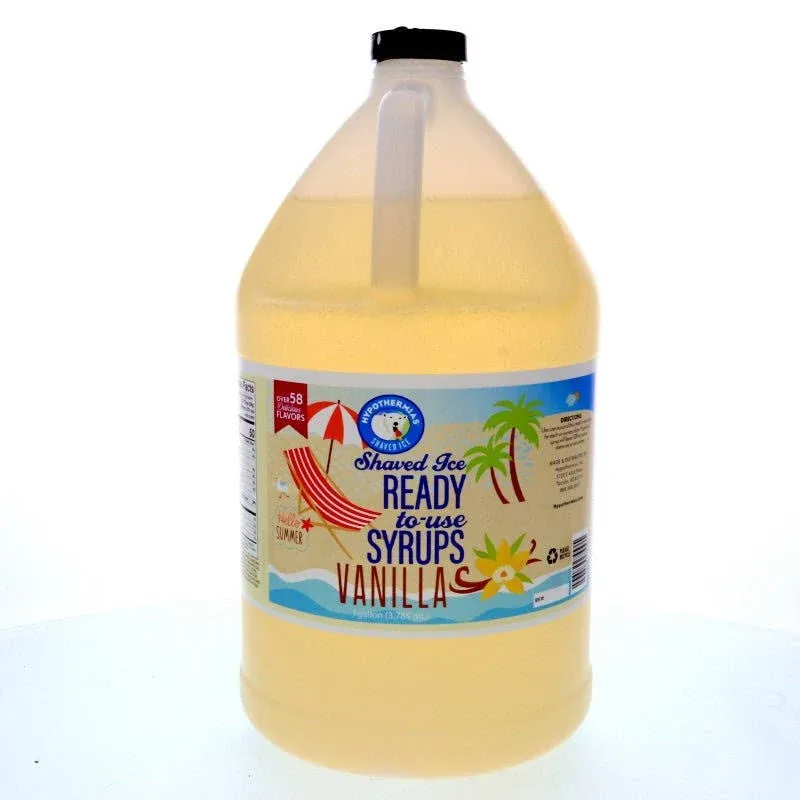 Vanilla Ready to Use Shaved Ice or Snow Cone Syrup Gallon (128 fl. oz)