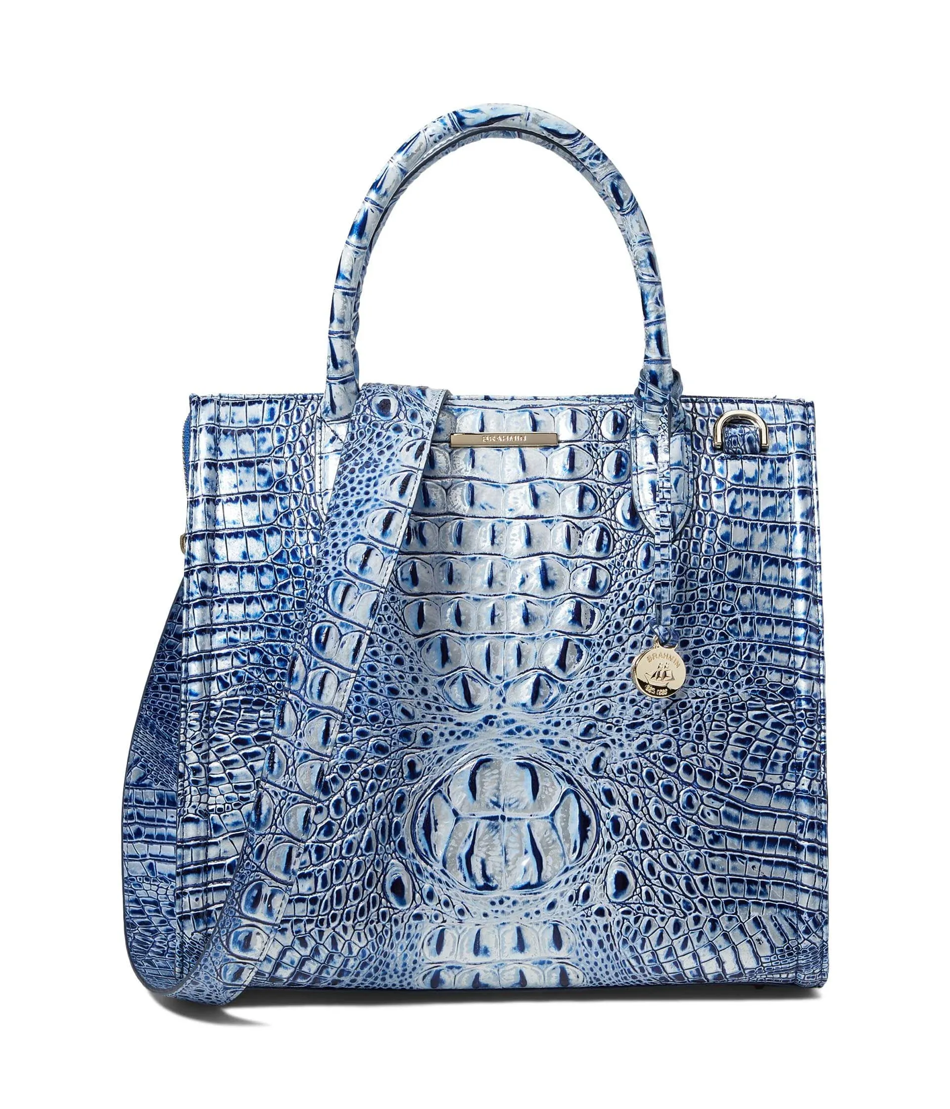 Brahmin Caroline Embossed Leather Satchel