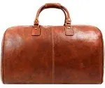 COGNAC BROWN MATTE LEATHER GARMENT DUFFEL BAG – PARADISE LOST By Time Resistance