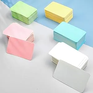 500 Pieces 3.5 x 2 inches Blank Kraft Paper Cards, Business Cards, DIY Flash Cards Gift Message Card,Words Message Notes paper Tags (5 Colors).