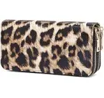 New. No Tag Cheetah Print Wallet Detachable Strap For Crossbody - Two Sides Zip