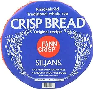 Finn Crisp Siljans Round Rye Crispbread 14oz | Knäckebröd From Finland | Multipack of Authentic Finnish Sourdough Crispbreads | Rye Hardtack | Large Finnish Rye Bread Rounds [14oz, 4 wheels]