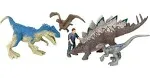 Mattel Jurassic World Dominion Chaotic Cargo Pack of 5 Mini Figures, 1 Human & 4 Dinosaur Toys in Cargo Truck-Themed Package