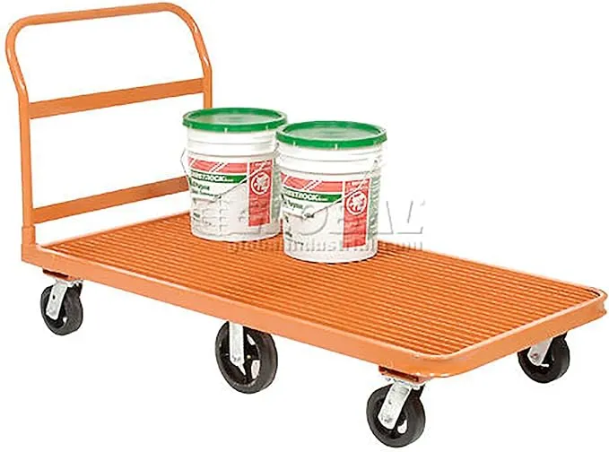 Global Industrial Depot Platform Truck, 6 Wheel, Steel Grating Deck, 60 x 30, 3200 lb. Capacity