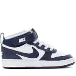 Boys' Nike Court Borough Mid 2 Sneakers in White/Blue Size 8 - Toddler