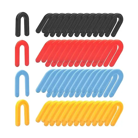 400PCS Plastic Shims, Horseshoe Shims, U Shaped Tile Spacers, Plastic Shims for Leveling, Blue 1/16”, Red 1/8”, Yellow 3/16”, Black 1/4”