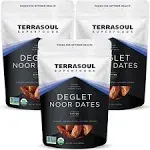 Terrasoul Superfoods Organic Deglet Dates, 6 lbs 3 Pack - Pitted Fresh Natural Sweetener