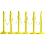 Crowd Control Warehouse Montour Line Plastic Stanchion 2.5 Inch Diameter with 50 Foot Chain