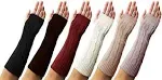 Arm Warmers, 6 Pairs for Women, Cable Knit Warm Winter Sleeve Assorted a