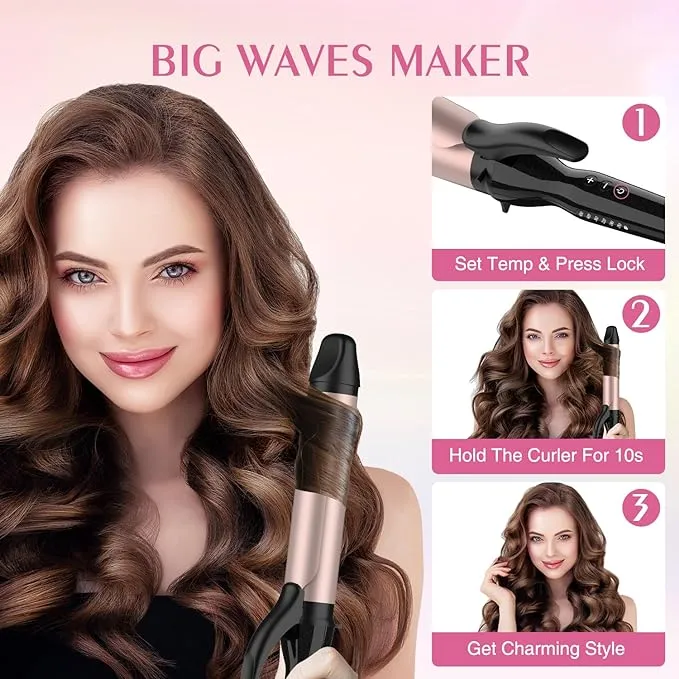 Curling Iron 1 1/2 inch Instant Heat with Extra Smooth Tourmaline Ceramic