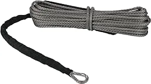 Extreme Max 5600.3081 "The Devil's Hair" Synthetic ATV / UTV Winch Rope - Gray