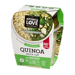 Kitchen & Love Basil Pesto Quinoa Quick Meal 6-Pack | Gluten-Free, Ready-to-Eat, No Refrigeration Required