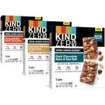 Kind Zero Added Sugar Bars Keto Friendly Snacks Variety Pack 6.2oz Box 15 Bars