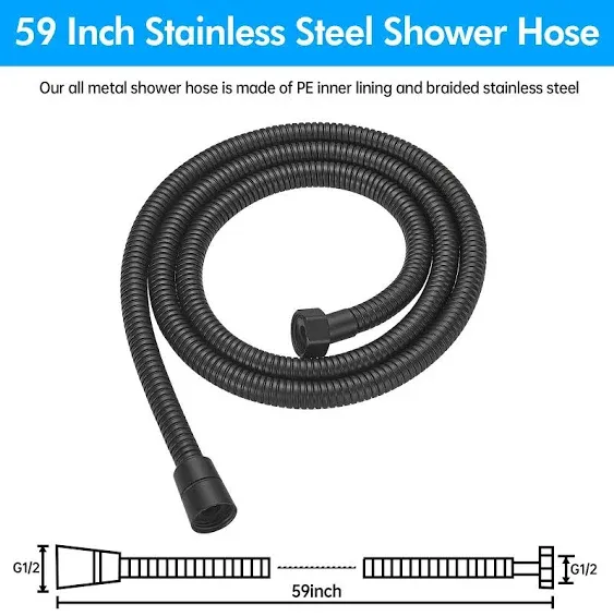 RUMOSE Shower Hose 59 Inches Shower Head Hose Water Plating Shower Head Extension ...