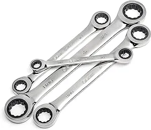 SATA 4-Piece Full-Polish SAE Ratcheting Wrench Set, Double Box Design with 72-To ST46134U