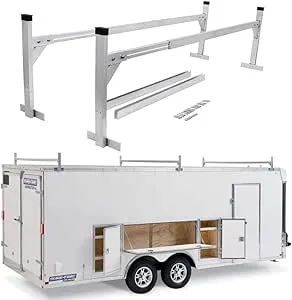 StarONE Adjustable Aluminum Trailer Ladder Rack Fit for Open and Enclosed