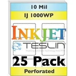 Perforated Inkjet Teslin Synthetic Paper - 25 Sheets