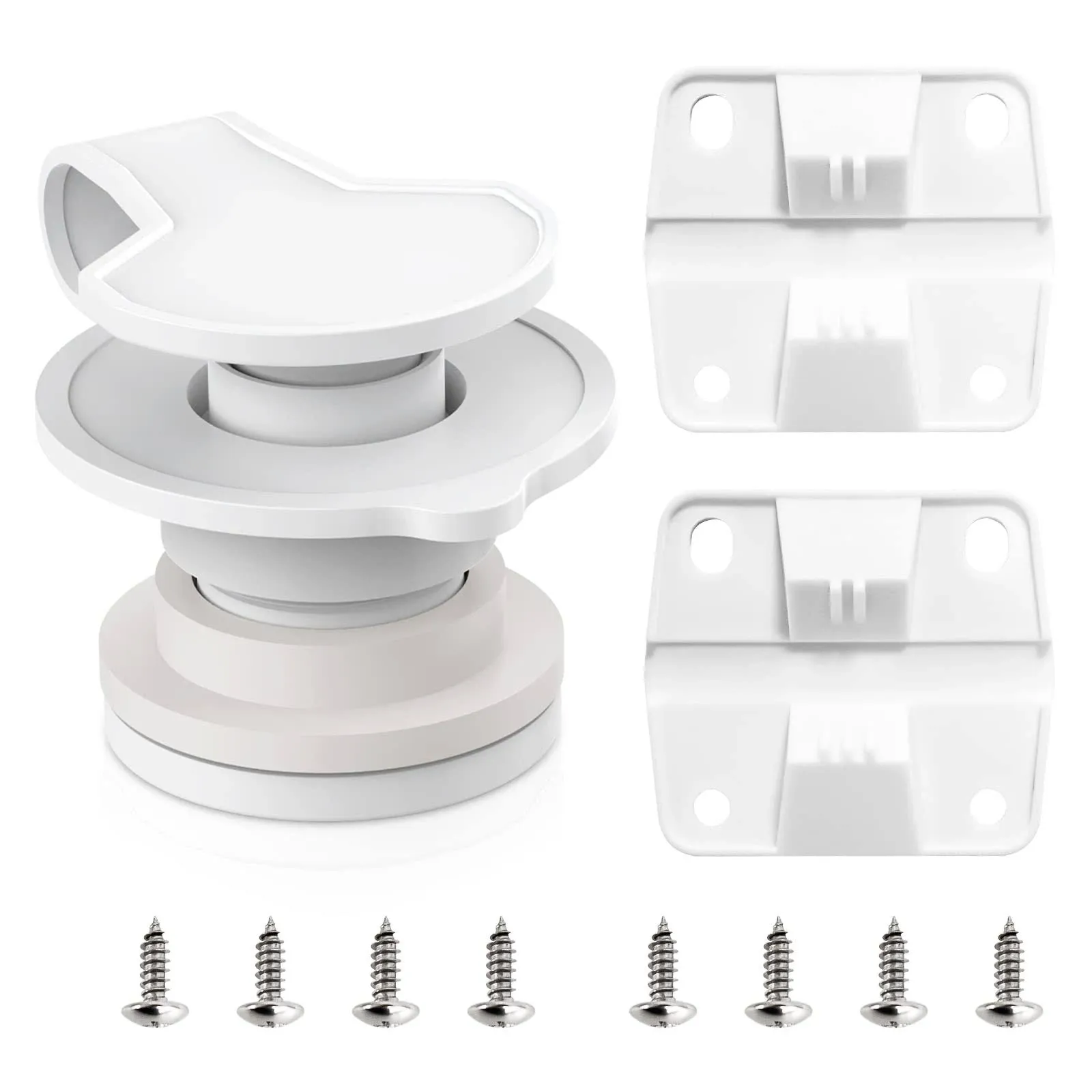 Pokin Cooler Replacement Parts Kit for Coleman,Ice Chest Plastic Hinges,Cooler Standard Drain Plug Assembly and Stainless Steel Screws Sets Compatible