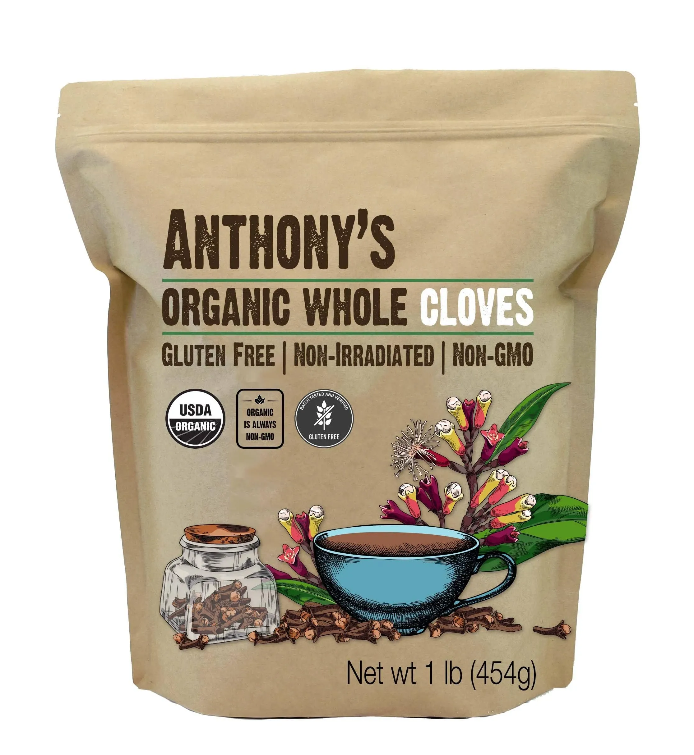 Organic Whole Cloves: Gluten Free, Non-Irradiated & Non-GMO 20+