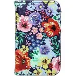 Julia Buxton Impressionist Floral Printed Vegan Leather Snap Card Case