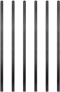 GeilSpace 6 Pack 1/2" × 42" Pre-Cut Black Metal Pipe, Industrial Steel Fits Standard Half Inch Black Threaded Pipes and Fittings - Vintage DIY Industrial Shelving (1/2" × 42", Black)