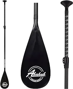 Abahub Carbon SUP Paddles, 1 x 3 Section Adjustable 67" - 86" Carbon Fiber Shaft, Lightweight Stand-up Paddle Oars for Paddleboards, with a Carrying Bag