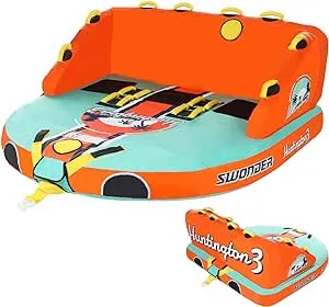 3 Person Towable Tubes for Boating, Water Tubes for Boats to Pull, Heavy-Duty Fr