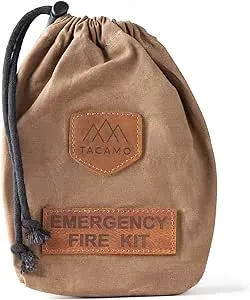 15-Piece Emergency Fire Making Kit, w/Premium Waxed Canvas Storage Bag. Includes Multiple Fire-Starting Systems and Emergency Tinder Sources. Perfect for Camping, Hiking, and Bug-Out Bags.